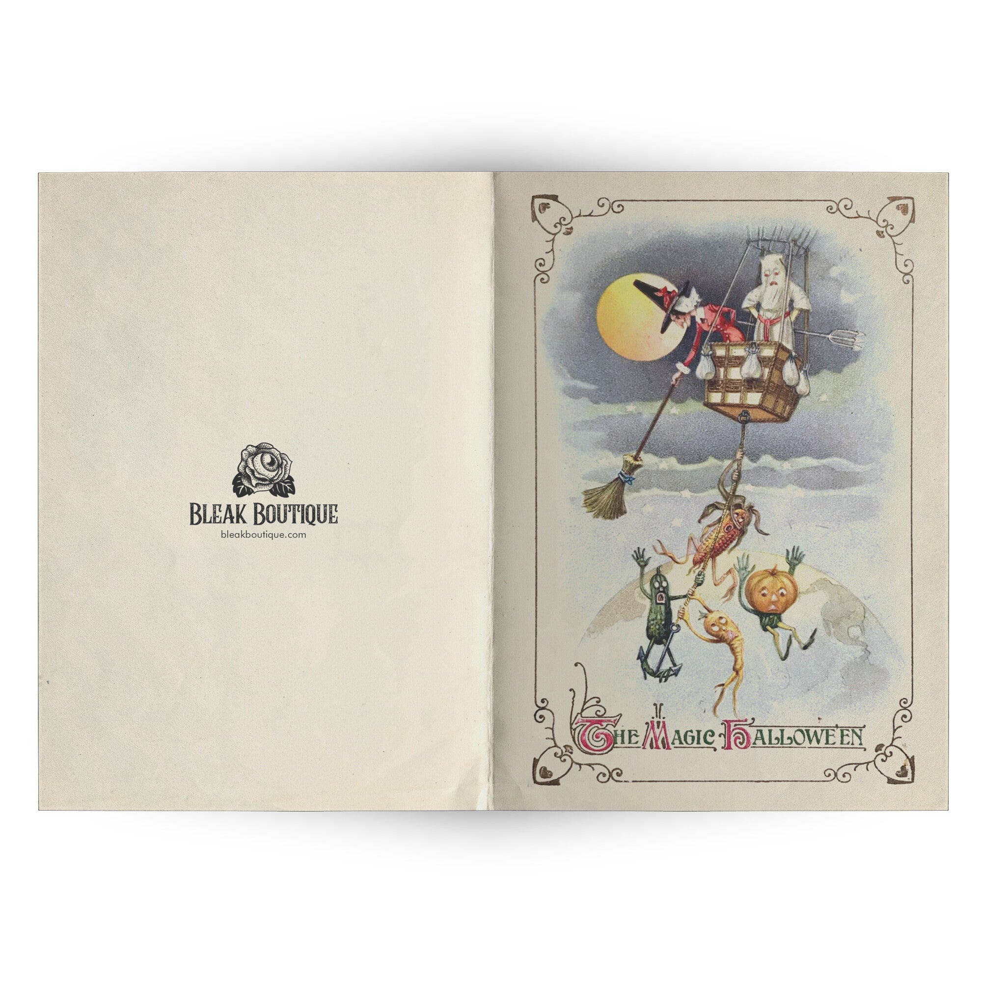 "The Magic Halloween" Antique Greeting Card