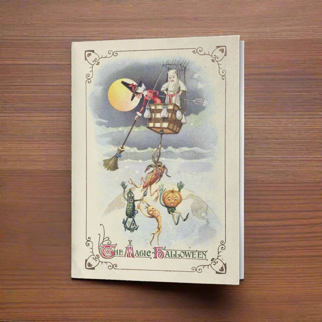 "The Magic Halloween" Antique Greeting Card