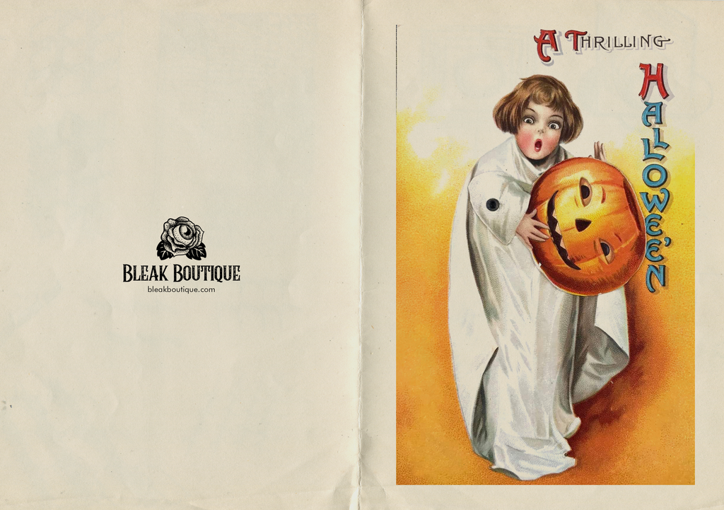 "A Thrilling Halloween" Antique Greeting Card