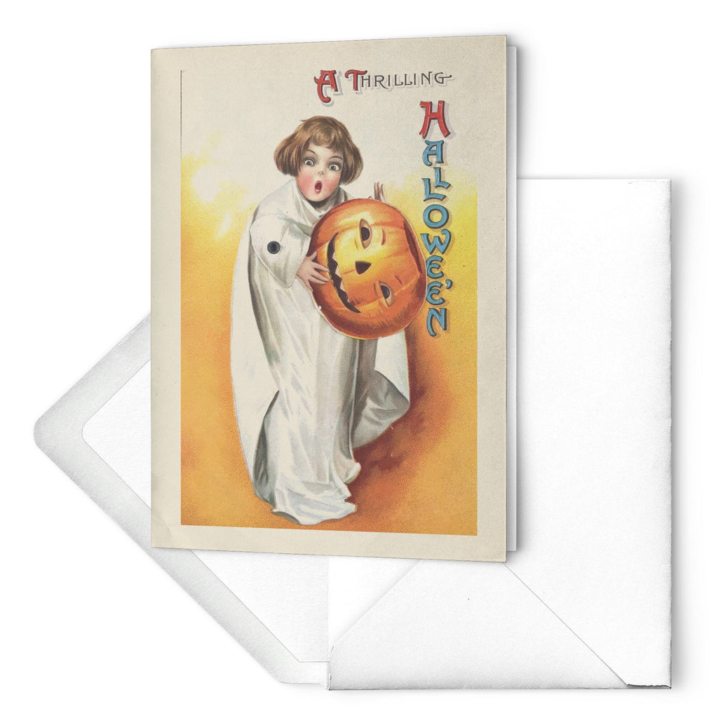 "A Thrilling Halloween" Antique Greeting Card