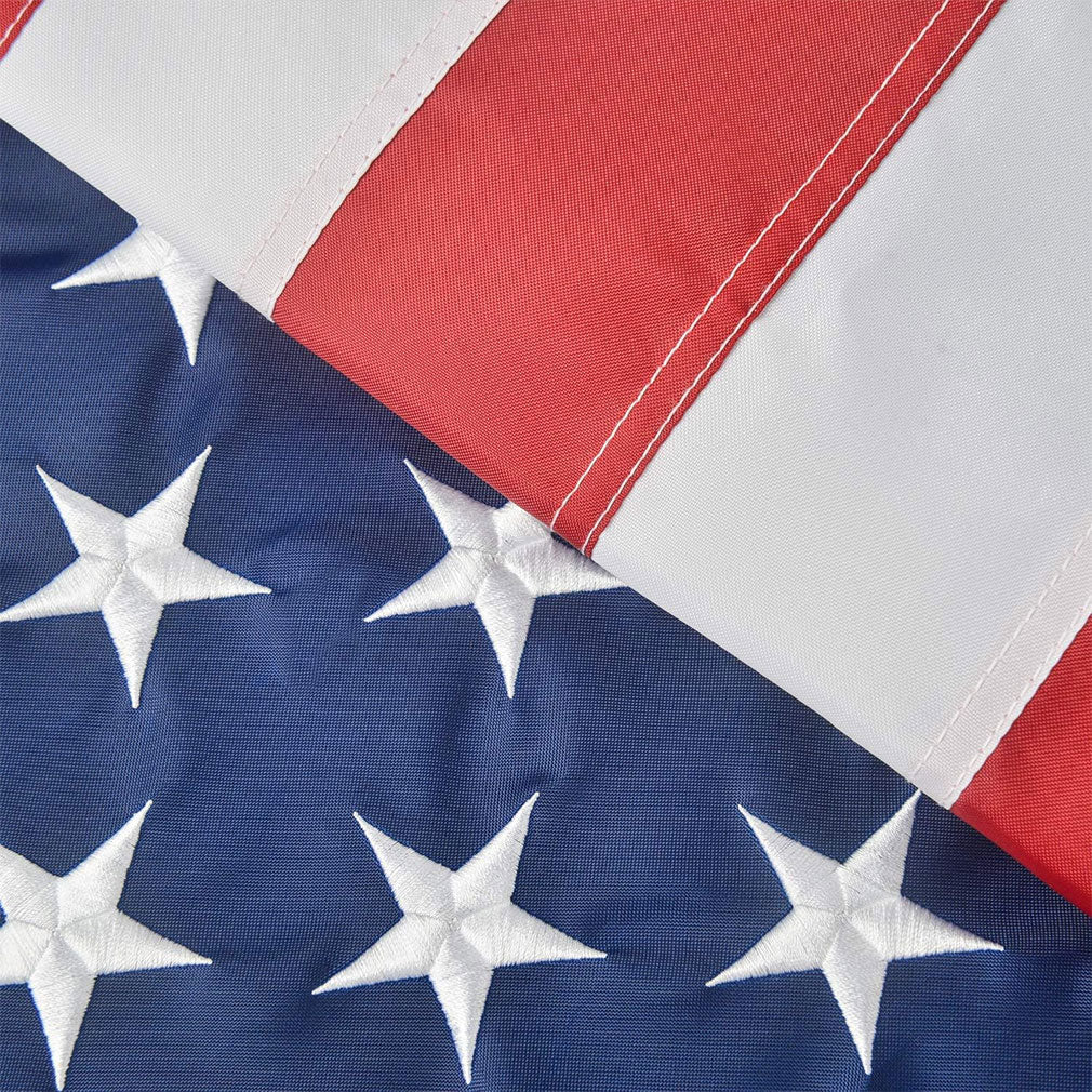 American Flag 8x10 Ft, Large American Flags for Outside, US USA Flag with Oxford Nylon Material, Vivid Color, Sewn Stripes, Brass Grommets, Embroidered Stars, Perfect for Indoor/Outdoor High Wind Use