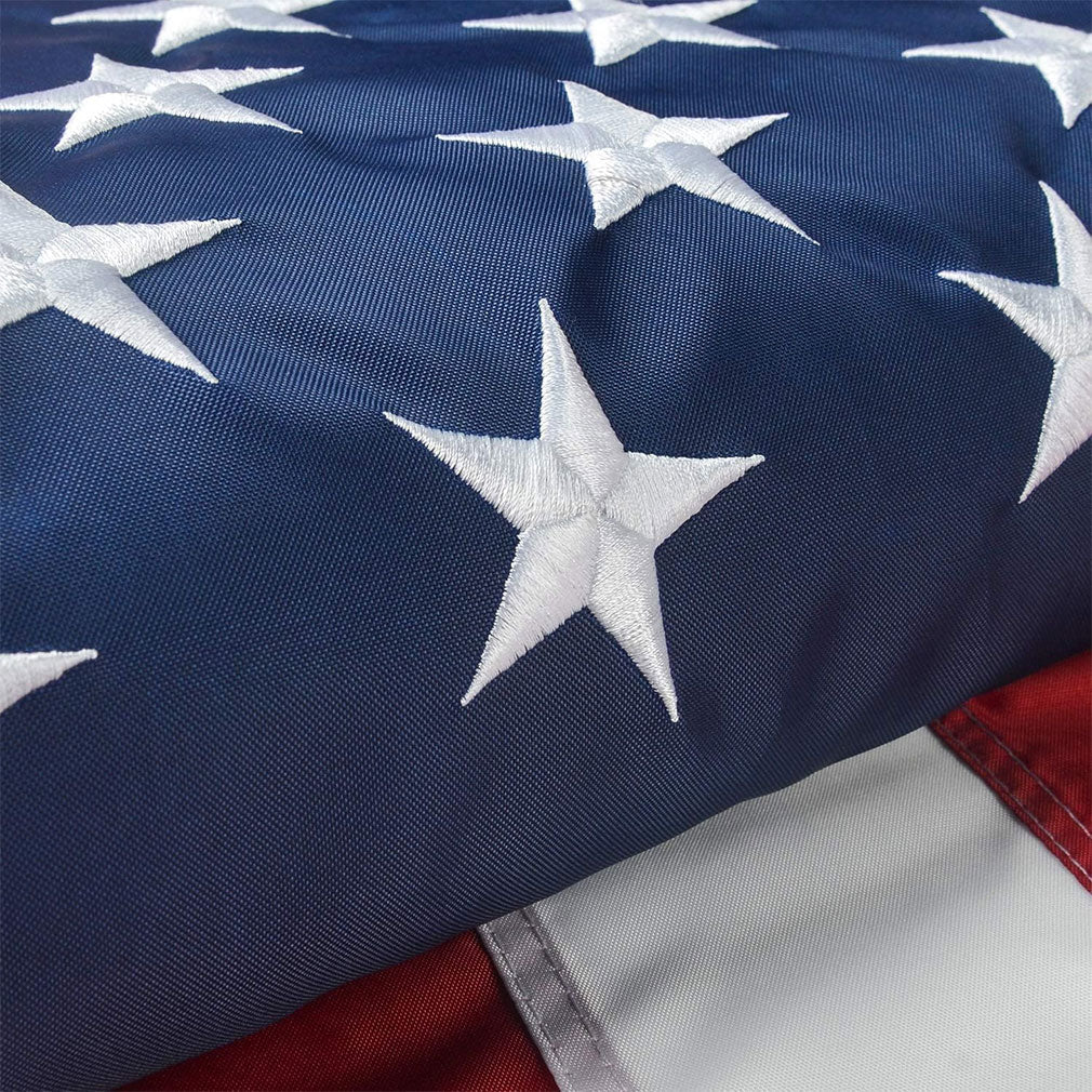 American Flag 8x10 Ft, Large American Flags for Outside, US USA Flag with Oxford Nylon Material, Vivid Color, Sewn Stripes, Brass Grommets, Embroidered Stars, Perfect for Indoor/Outdoor High Wind Use