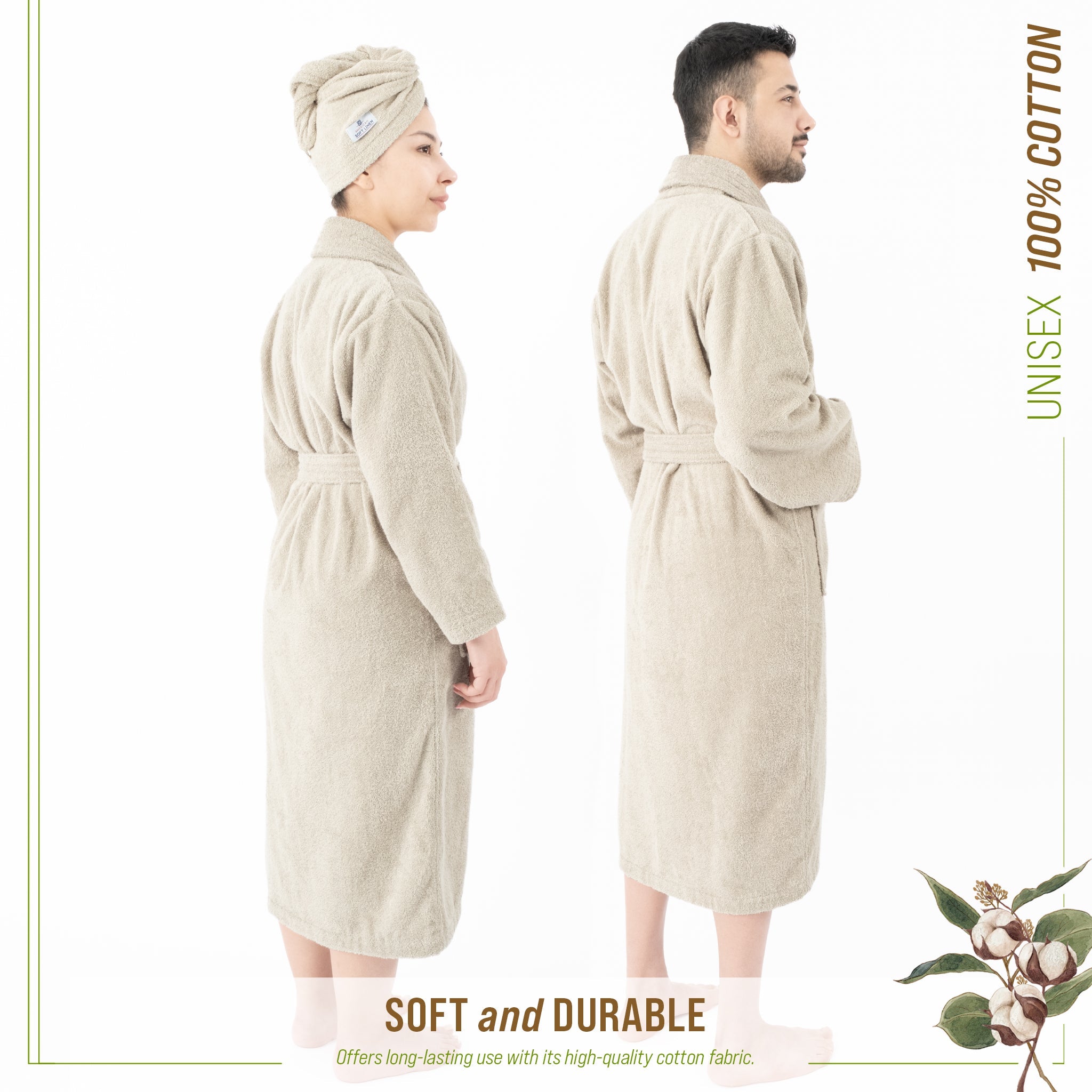 American Soft Linen, 100% Cotton Robes for Women and Men, Soft Lightweight Unisex Couple Turkish Bathrobes Wholesale