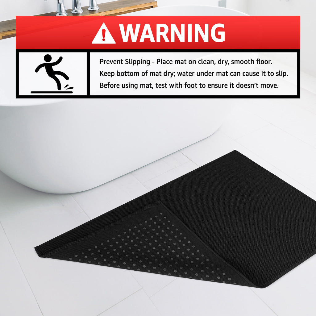 American Soft Linen 100% Cotton Bath Mat Rugs, 17x24 inches with Silicone Backing, Soft Absorbent Grip-Enhanced Bath Mats for Bathroom