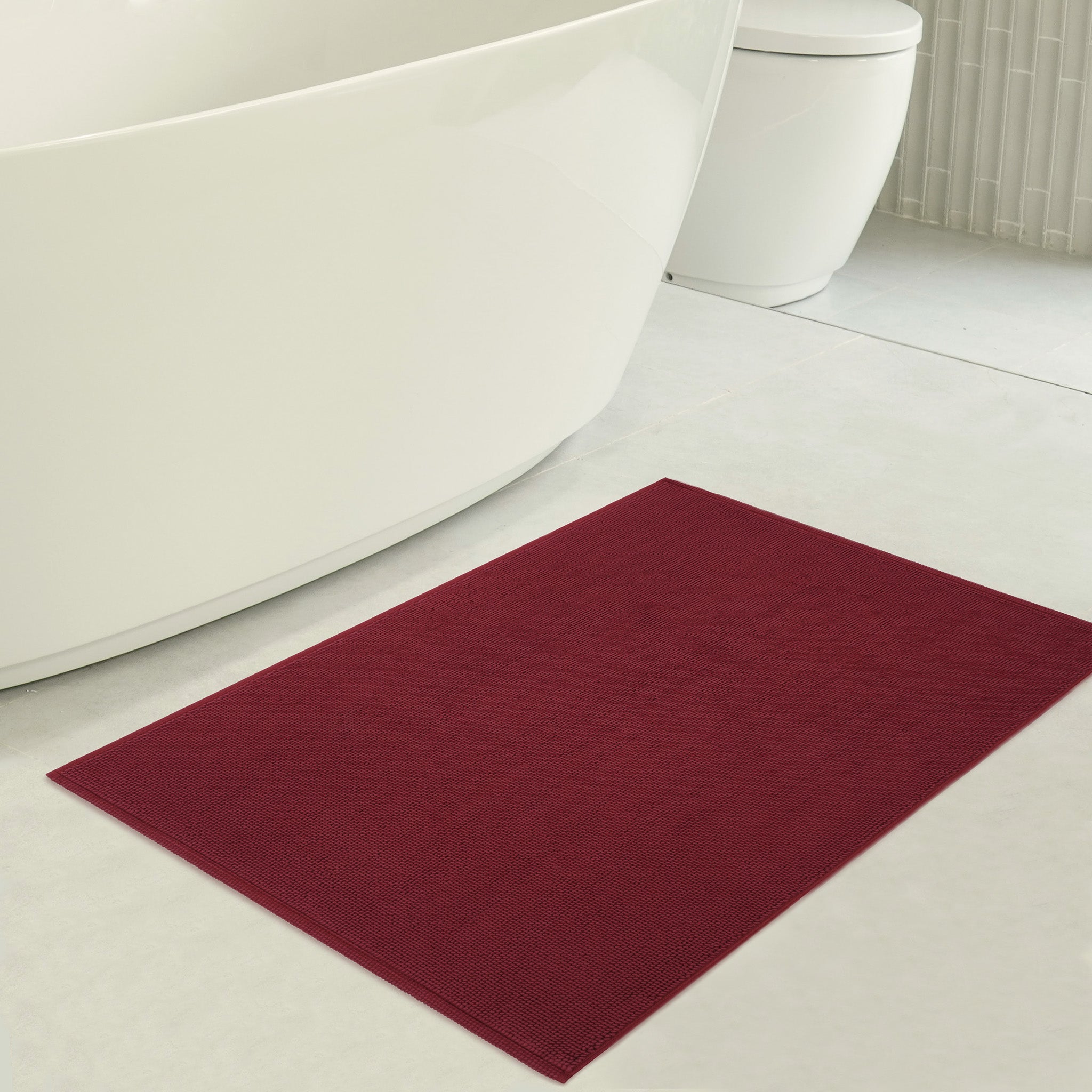 American Soft Linen 100% Cotton Bath Mat Rugs, 17x24 inches with Silicone Backing, Soft Absorbent Grip-Enhanced Bath Mats for Bathroom