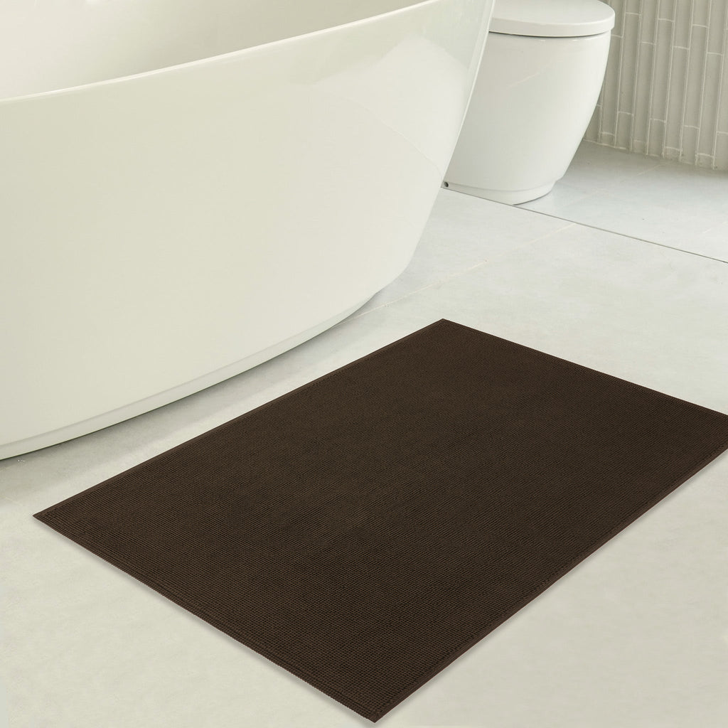 American Soft Linen 100% Cotton Bath Mat Rugs, 17x24 inches with Silicone Backing, Soft Absorbent Grip-Enhanced Bath Mats for Bathroom