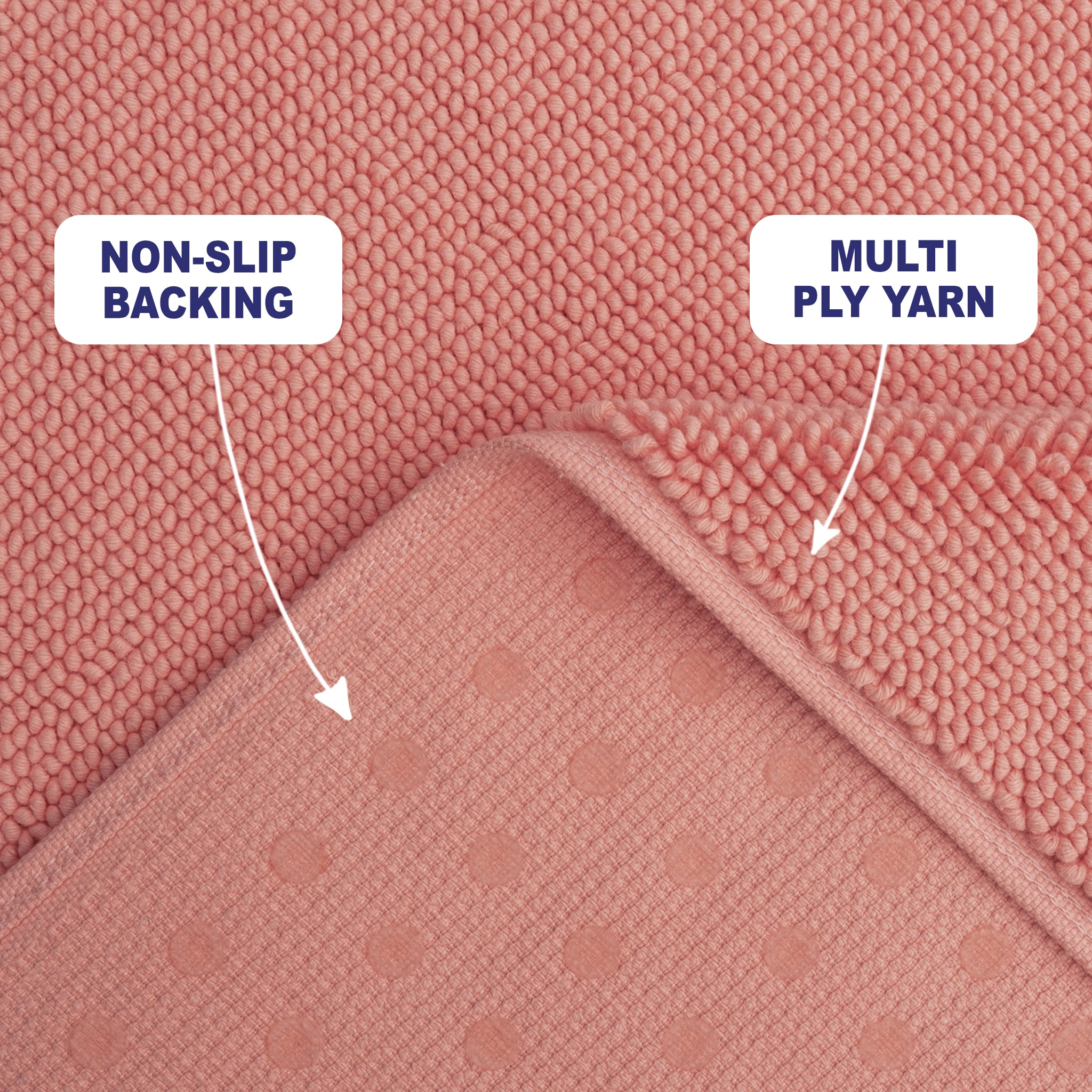 American Soft Linen 100% Cotton Bath Mat Rugs, 17x24 inches with Silicone Backing, Soft Absorbent Grip-Enhanced Bath Mats for Bathroom