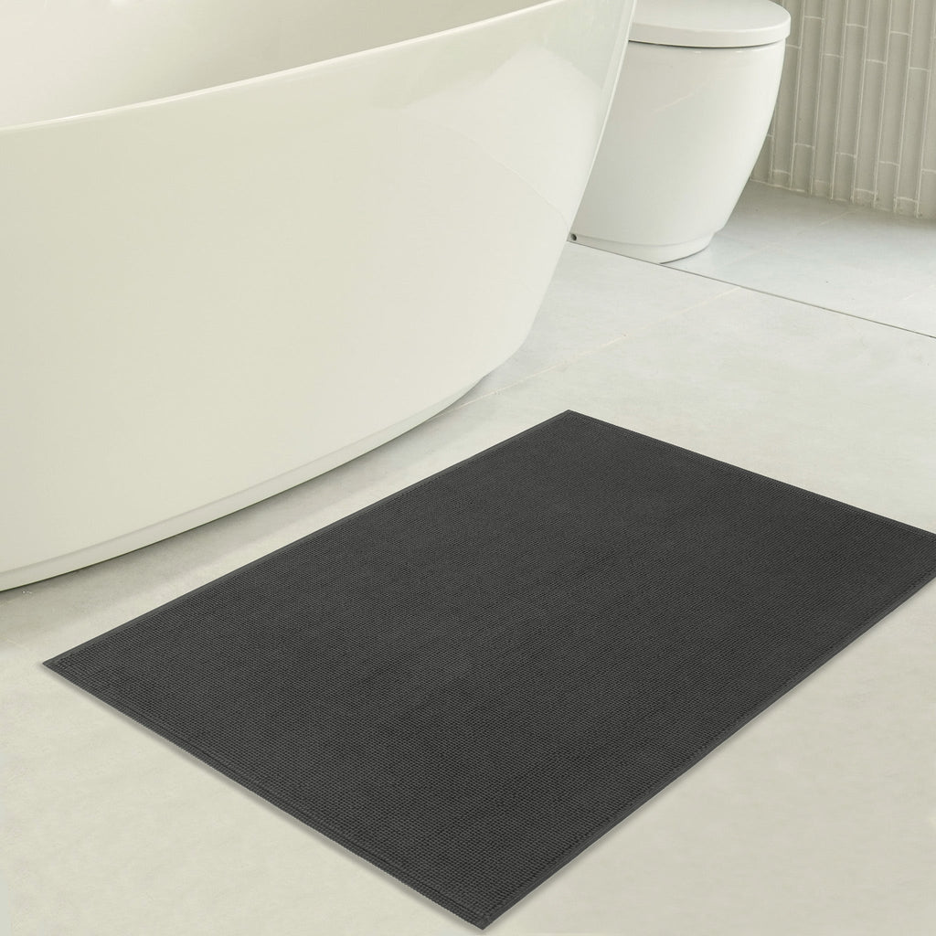 American Soft Linen 100% Cotton Bath Mat Rugs, 17x24 inches with Silicone Backing, Soft Absorbent Grip-Enhanced Bath Mats for Bathroom