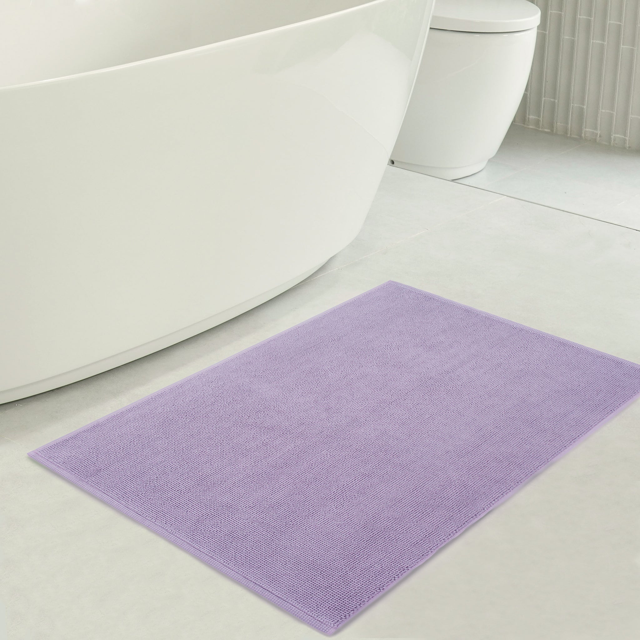 American Soft Linen 100% Cotton Bath Mat Rugs, 17x24 inches with Silicone Backing, Soft Absorbent Grip-Enhanced Bath Mats for Bathroom