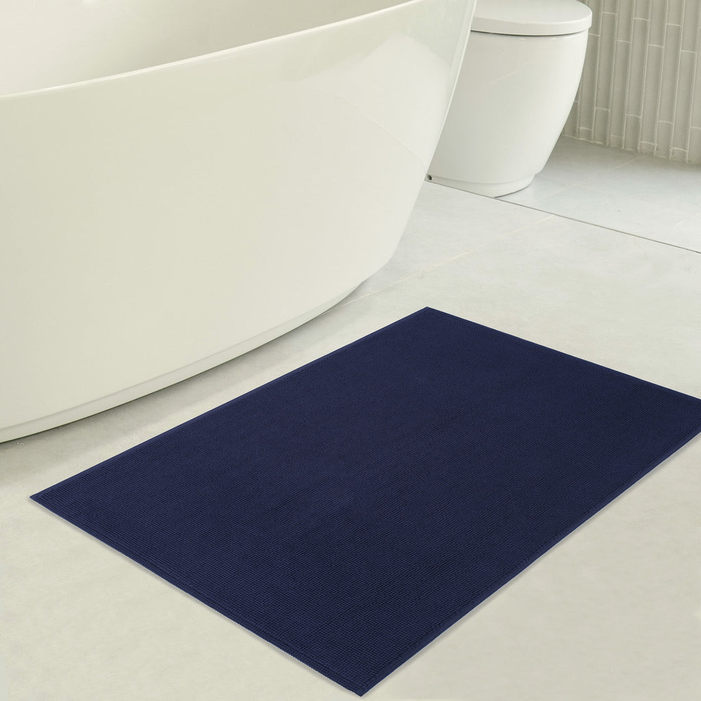 American Soft Linen 100% Cotton Bath Mat Rugs, 17x24 inches with Silicone Backing, Soft Absorbent Grip-Enhanced Bath Mats for Bathroom