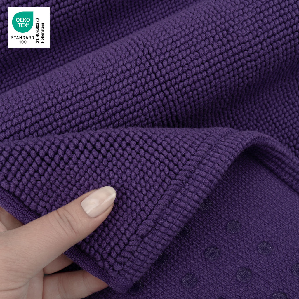 American Soft Linen 100% Cotton Bath Mat Rugs, 17x24 inches with Silicone Backing, Soft Absorbent Grip-Enhanced Bath Mats for Bathroom