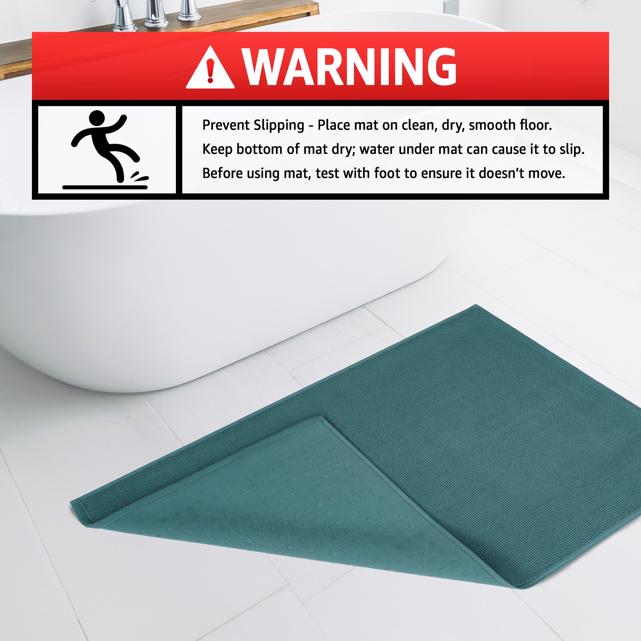 American Soft Linen 100% Cotton Bath Mat Rugs, 17x24 inches with Silicone Backing, Soft Absorbent Grip-Enhanced Bath Mats for Bathroom