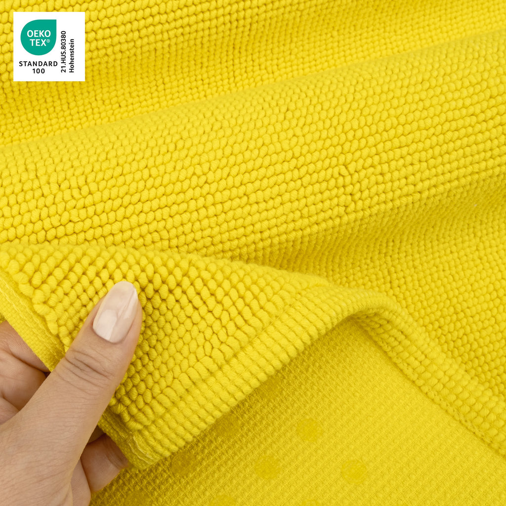 American Soft Linen 100% Cotton Bath Mat Rugs, 17x24 inches with Silicone Backing, Soft Absorbent Grip-Enhanced Bath Mats for Bathroom