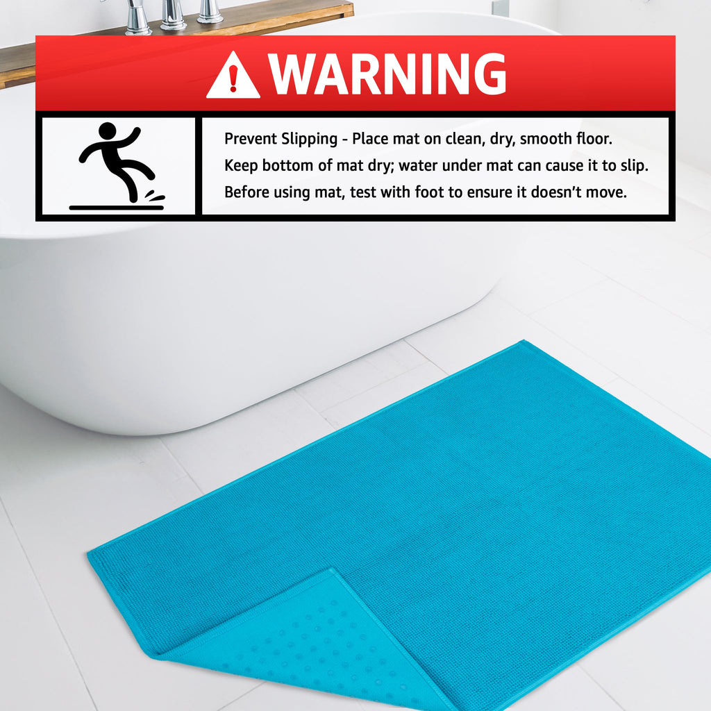 American Soft Linen 100% Cotton Bath Mat Rugs, 20x34 inches with Silicone Backing, Soft Absorbent Grip-Enhanced Bath Mats for Bathroom