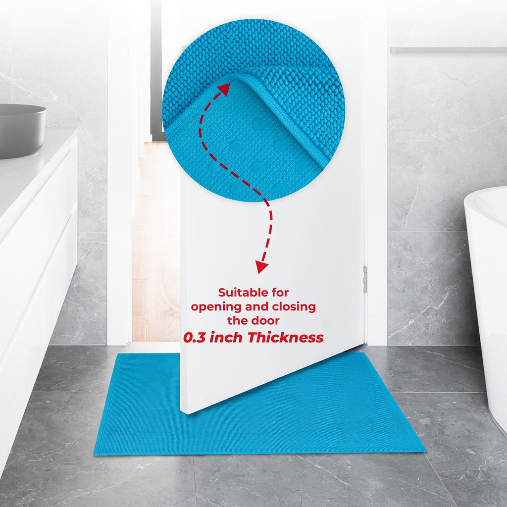 American Soft Linen 100% Cotton Bath Mat Rugs, 20x34 inches with Silicone Backing, Soft Absorbent Grip-Enhanced Bath Mats for Bathroom