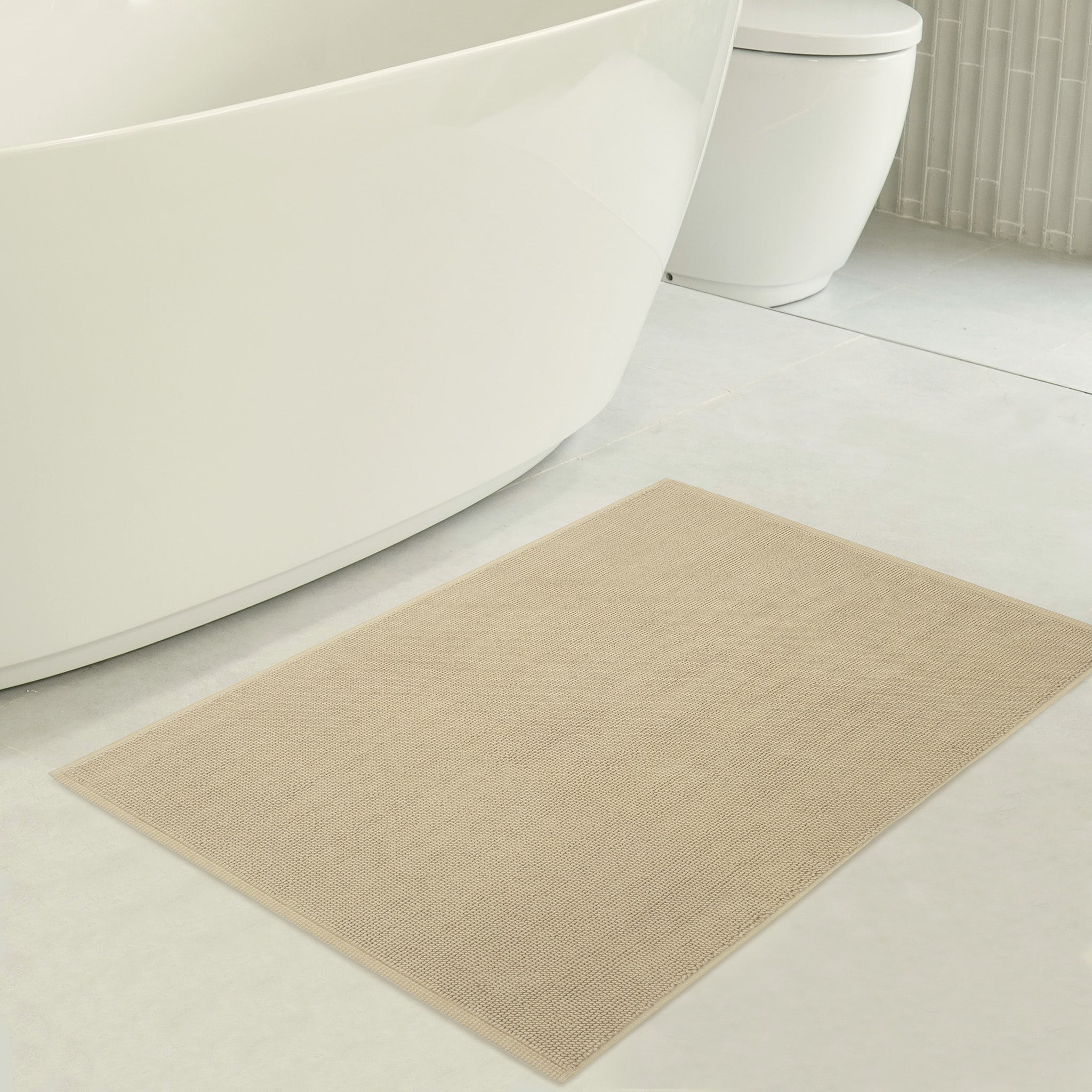 American Soft Linen 100% Cotton Bath Mat Rugs, 20x34 inches with Silicone Backing, Soft Absorbent Grip-Enhanced Bath Mats for Bathroom