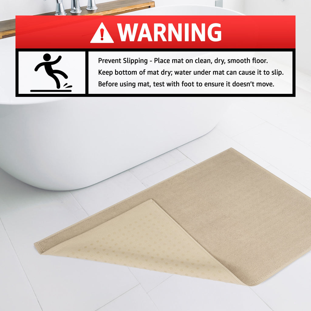 American Soft Linen 100% Cotton Bath Mat Rugs, 20x34 inches with Silicone Backing, Soft Absorbent Grip-Enhanced Bath Mats for Bathroom