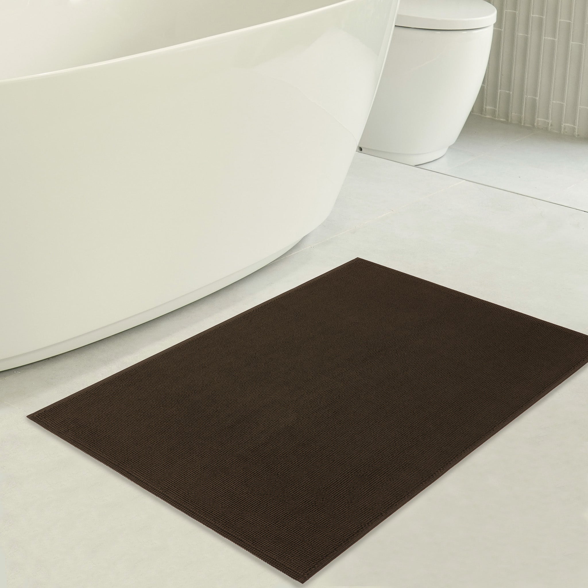 American Soft Linen 100% Cotton Bath Mat Rugs, 20x34 inches with Silicone Backing, Soft Absorbent Grip-Enhanced Bath Mats for Bathroom