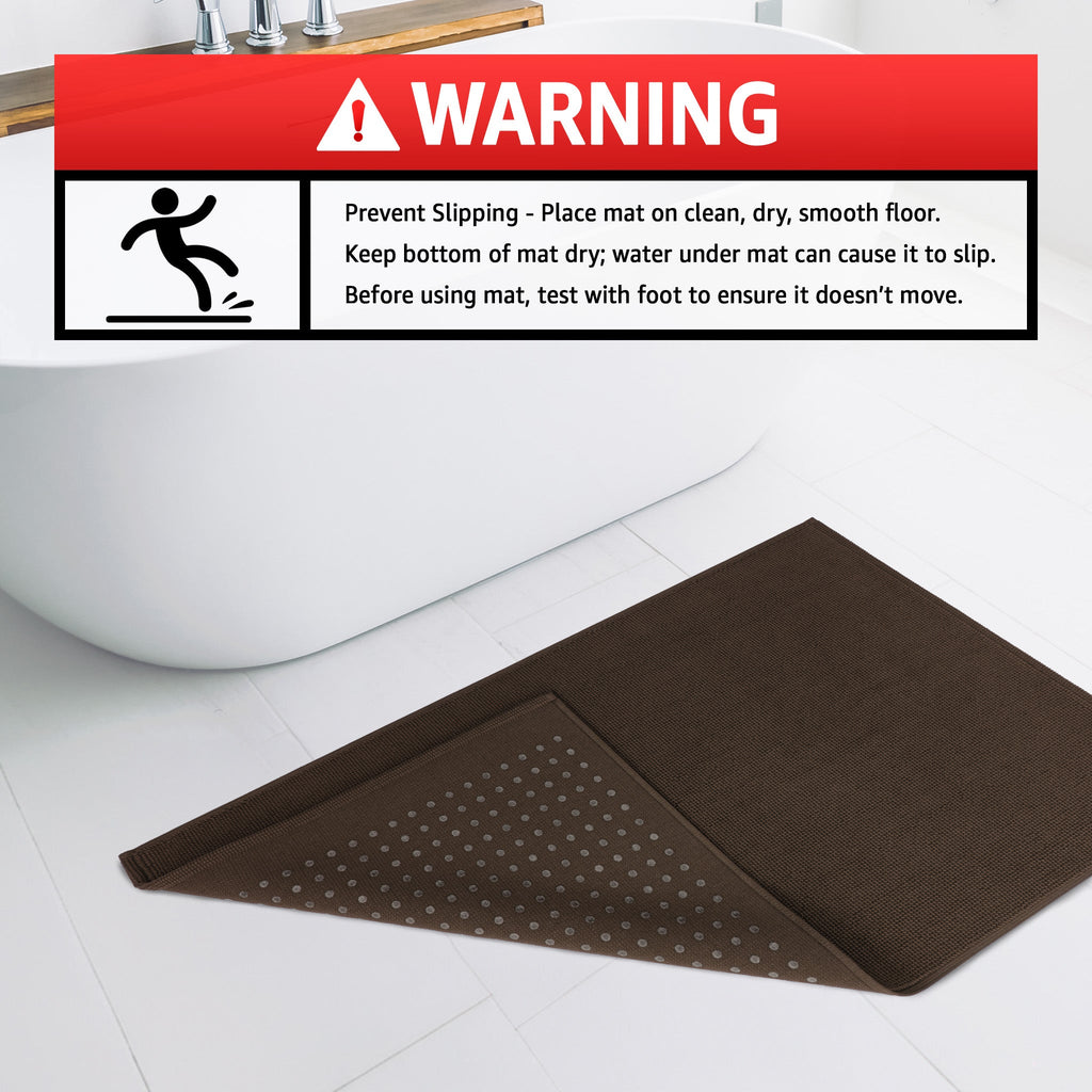 American Soft Linen 100% Cotton Bath Mat Rugs, 20x34 inches with Silicone Backing, Soft Absorbent Grip-Enhanced Bath Mats for Bathroom