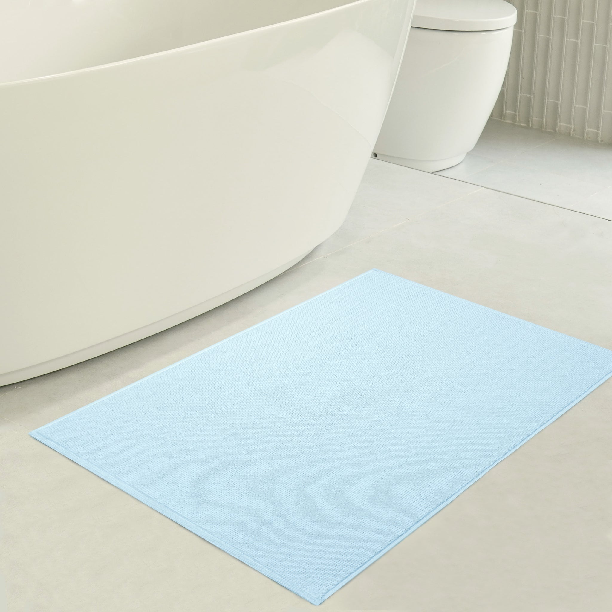 American Soft Linen 100% Cotton Bath Mat Rugs, 20x34 inches with Silicone Backing, Soft Absorbent Grip-Enhanced Bath Mats for Bathroom