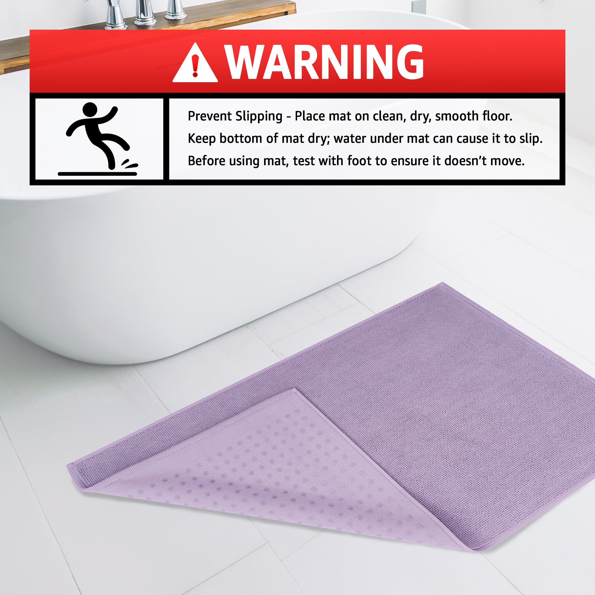American Soft Linen 100% Cotton Bath Mat Rugs, 20x34 inches with Silicone Backing, Soft Absorbent Grip-Enhanced Bath Mats for Bathroom