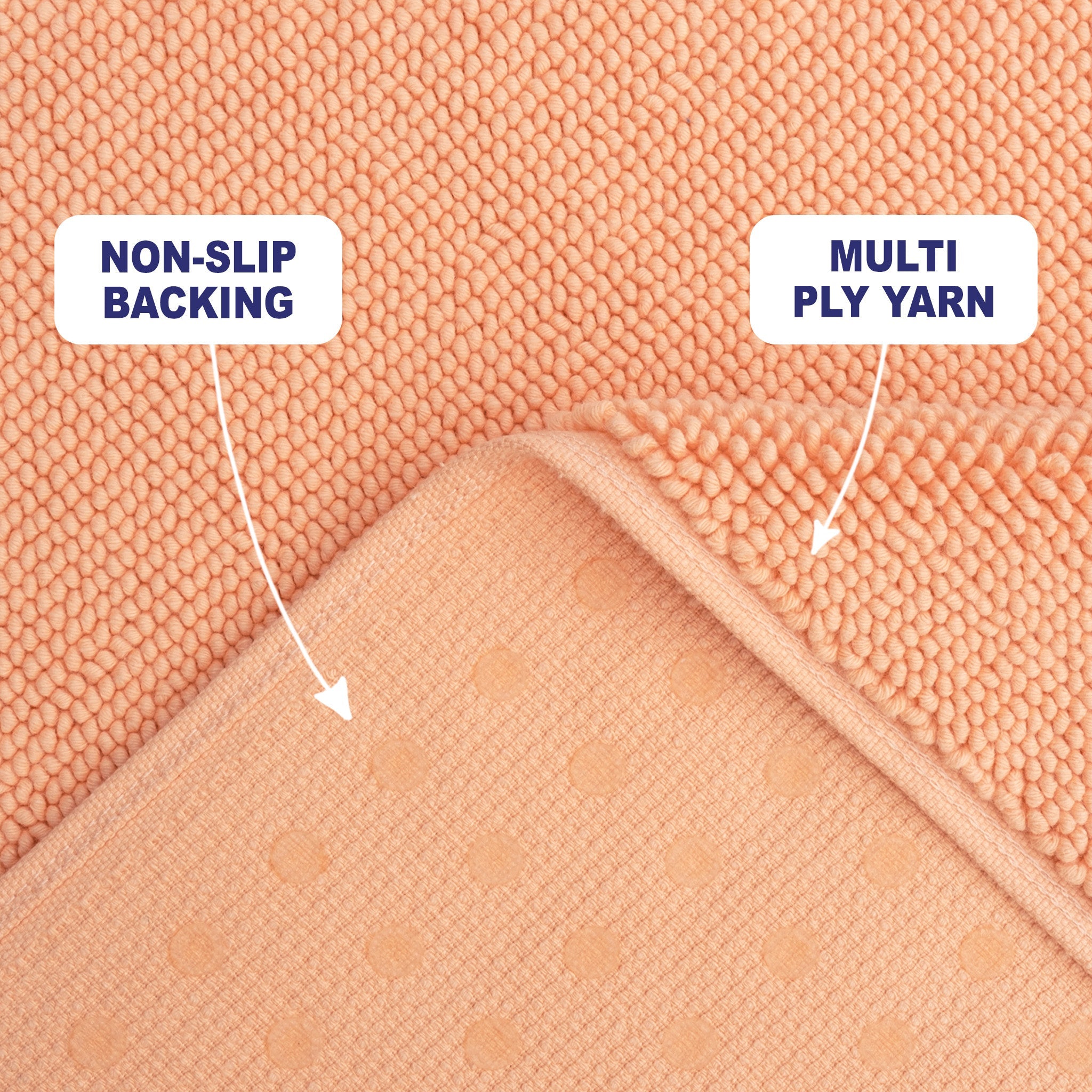 American Soft Linen 100% Cotton Bath Mat Rugs, 20x34 inches with Silicone Backing, Soft Absorbent Grip-Enhanced Bath Mats for Bathroom