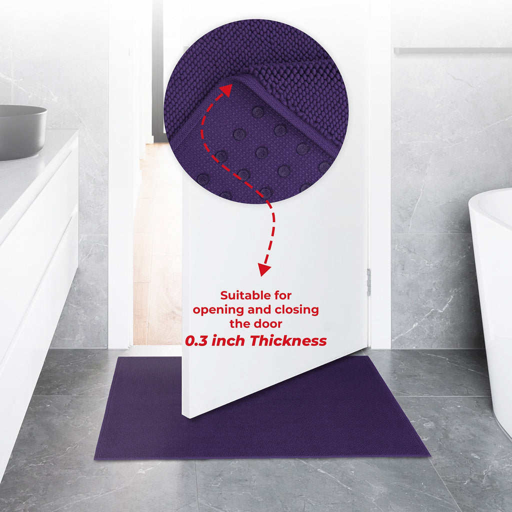 American Soft Linen 100% Cotton Bath Mat Rugs, 20x34 inches with Silicone Backing, Soft Absorbent Grip-Enhanced Bath Mats for Bathroom