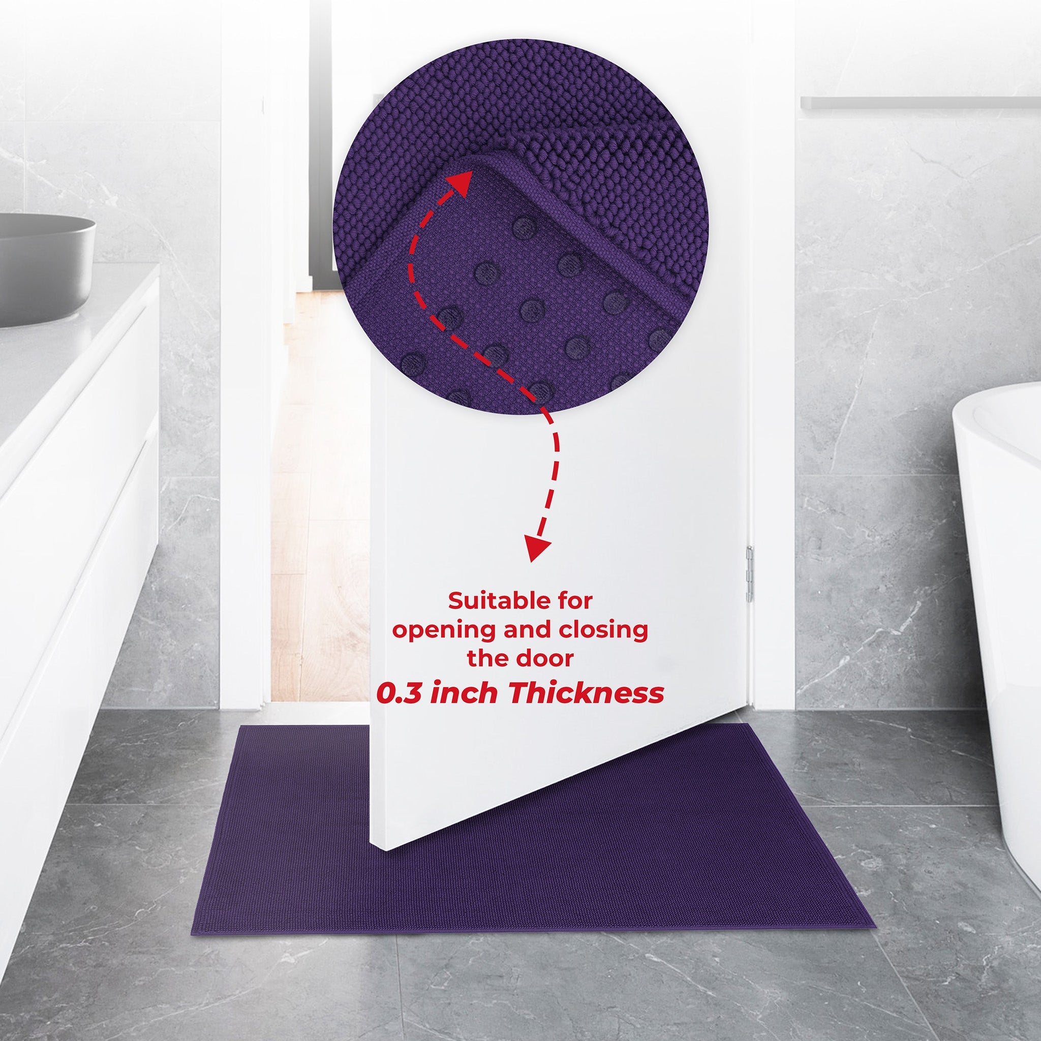 American Soft Linen 100% Cotton Bath Mat Rugs, 20x34 inches with Silicone Backing, Soft Absorbent Grip-Enhanced Bath Mats for Bathroom