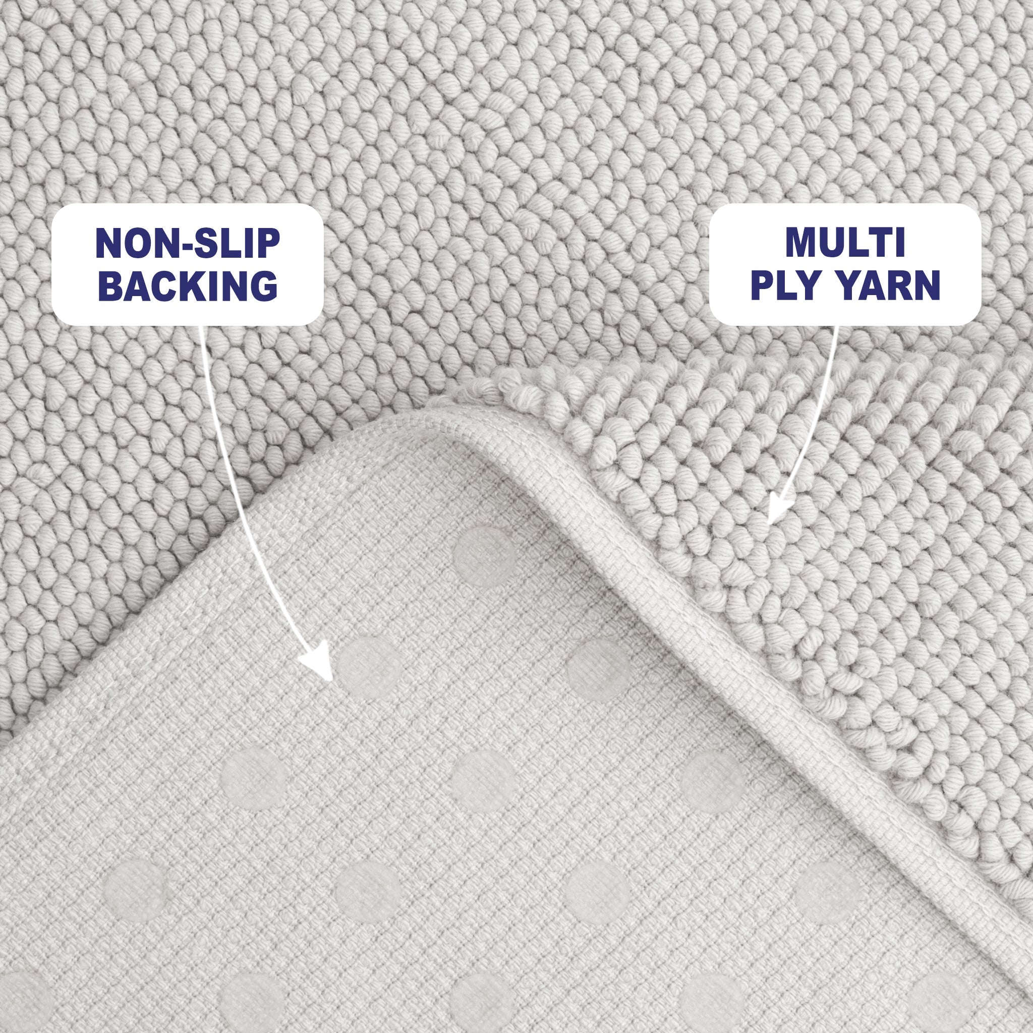 American Soft Linen 100% Cotton Bath Mat Rugs, 20x34 inches with Silicone Backing, Soft Absorbent Grip-Enhanced Bath Mats for Bathroom