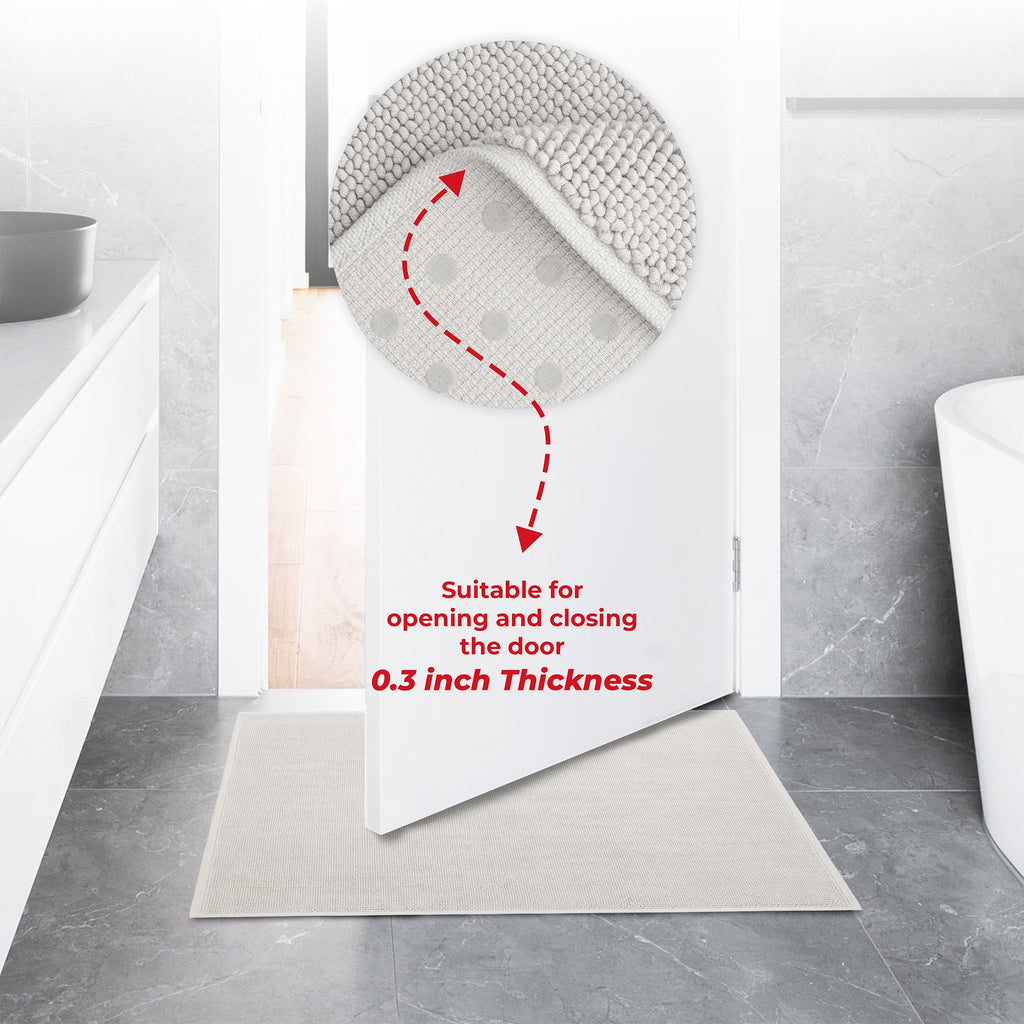American Soft Linen 100% Cotton Bath Mat Rugs, 20x34 inches with Silicone Backing, Soft Absorbent Grip-Enhanced Bath Mats for Bathroom