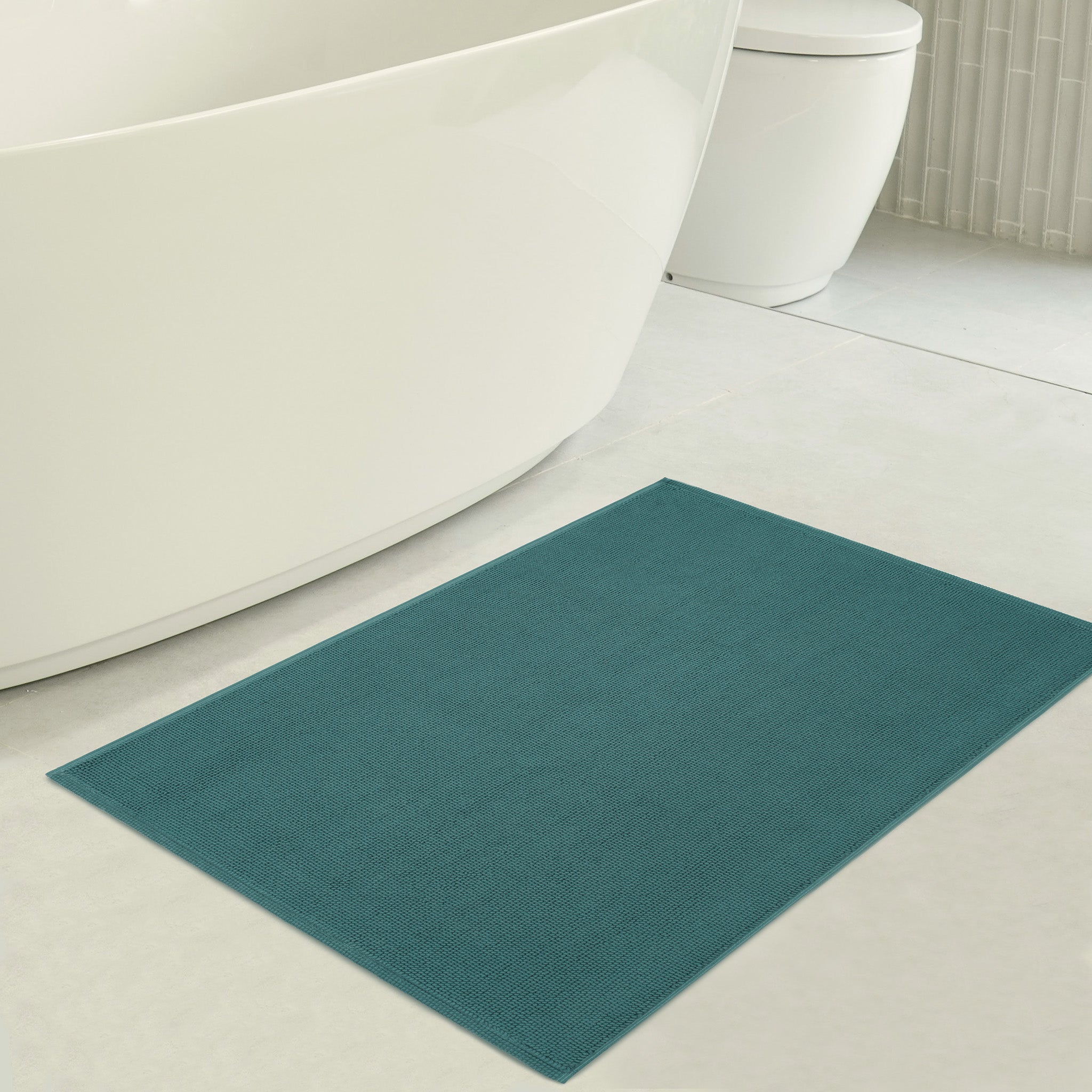 American Soft Linen 100% Cotton Bath Mat Rugs, 20x34 inches with Silicone Backing, Soft Absorbent Grip-Enhanced Bath Mats for Bathroom