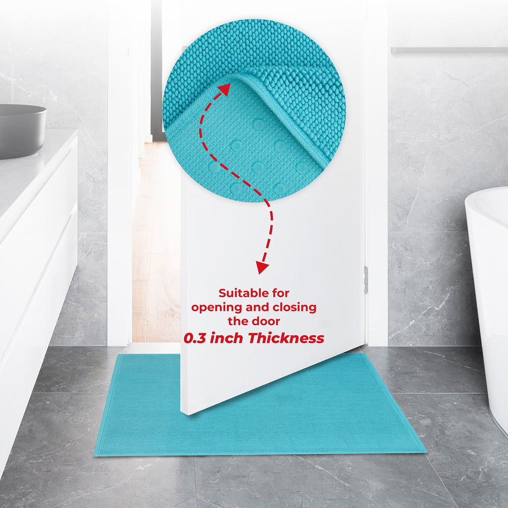 American Soft Linen 100% Cotton Bath Mat Rugs, 20x34 inches with Silicone Backing, Soft Absorbent Grip-Enhanced Bath Mats for Bathroom