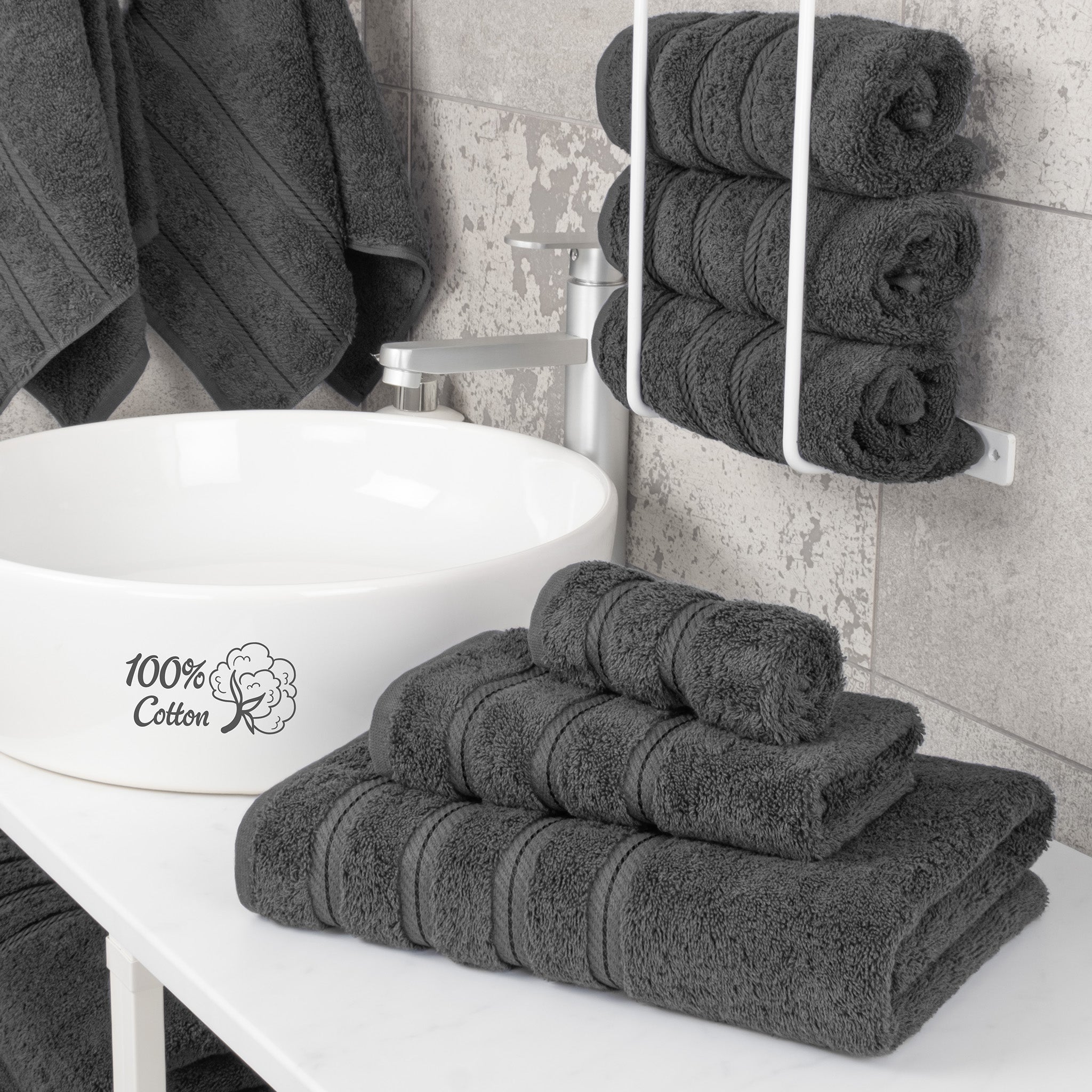 American Soft Linen 3 Piece 100% Cotton Extra Fluffy and Soft, Luxury Turkish Towel Set with 20 Different Colors