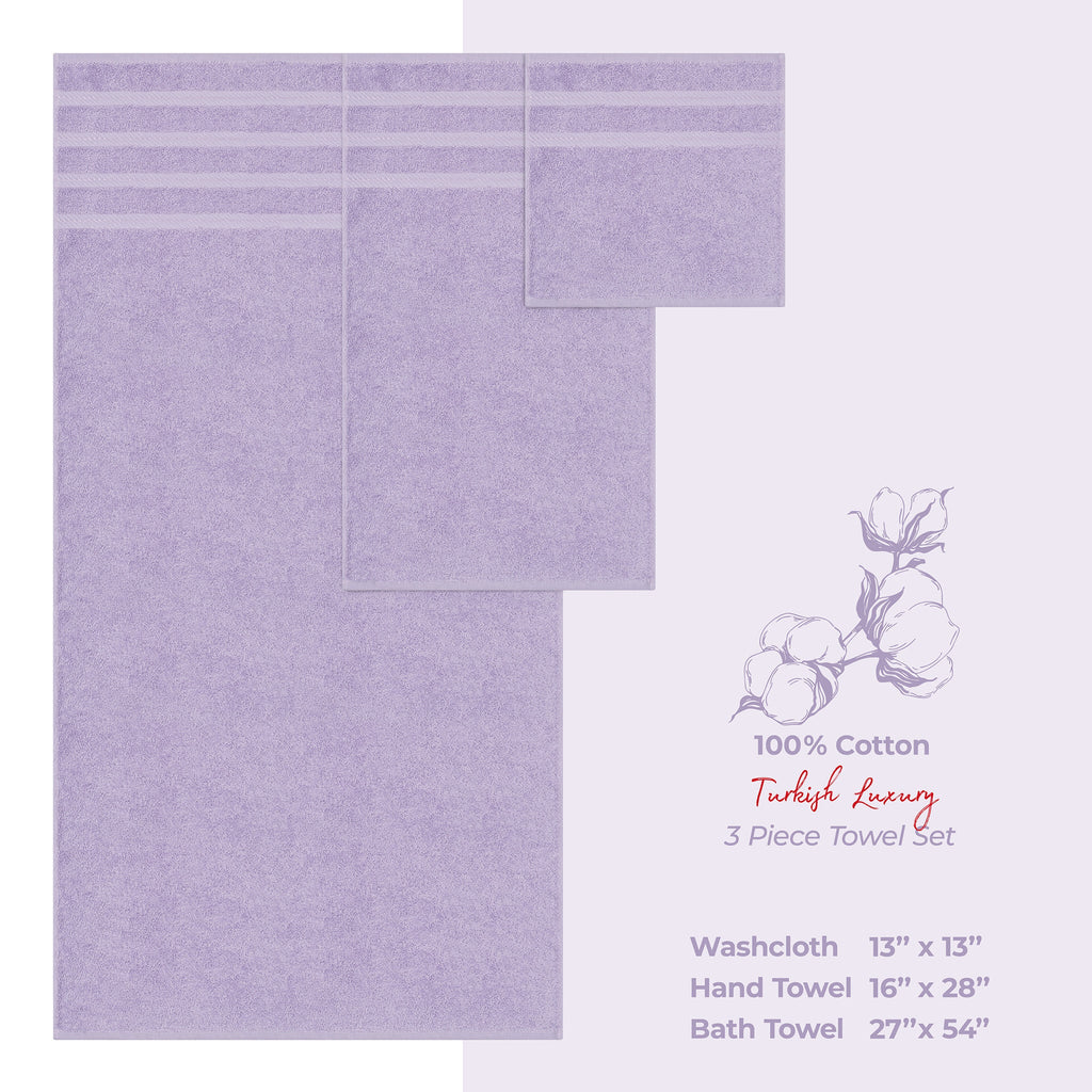 American Soft Linen 3 Piece 100% Cotton Extra Fluffy and Soft, Luxury Turkish Towel Set with 20 Different Colors