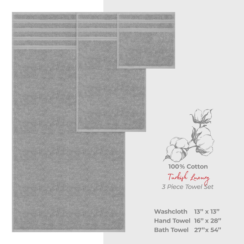 American Soft Linen 3 Piece 100% Cotton Extra Fluffy and Soft, Luxury Turkish Towel Set with 20 Different Colors