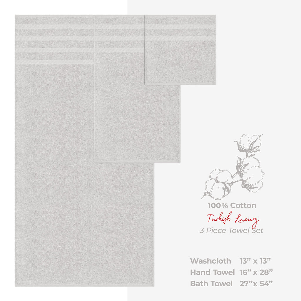 American Soft Linen 3 Piece 100% Cotton Extra Fluffy and Soft, Luxury Turkish Towel Set with 20 Different Colors
