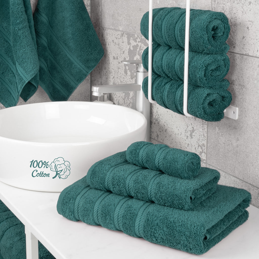 American Soft Linen 3 Piece 100% Cotton Extra Fluffy and Soft, Luxury Turkish Towel Set with 20 Different Colors