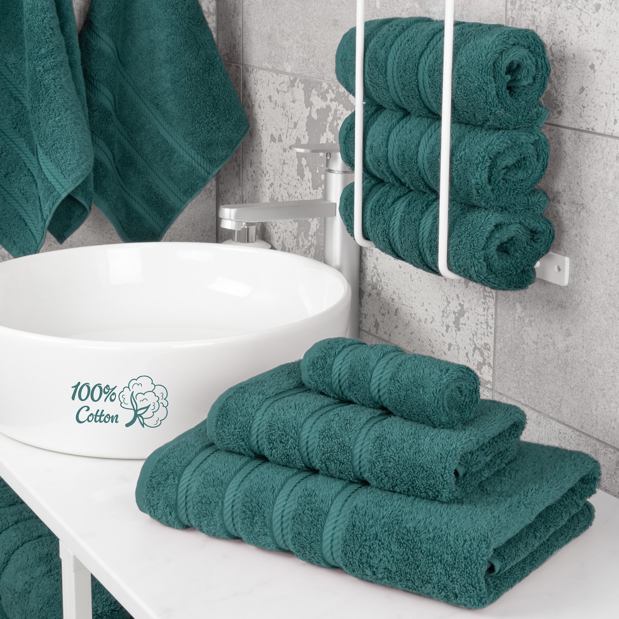 American Soft Linen 3 Piece 100% Cotton Extra Fluffy and Soft, Luxury Turkish Towel Set with 20 Different Colors