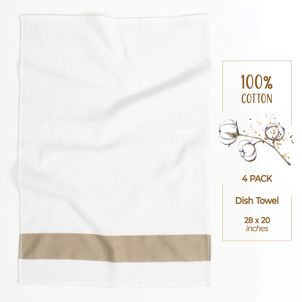 American Soft Linen 4 Packed Dish Towels, 100% Cotton Dish Cloths for Kitchen (BEST PRICE💖 )