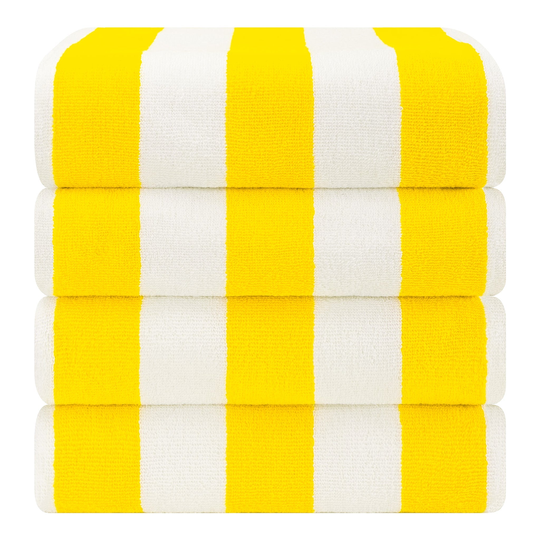 American Soft Linen, Premium Cotton 4 Pack Beach Towels, 30" x 60" Cabana Striped Pool Towels