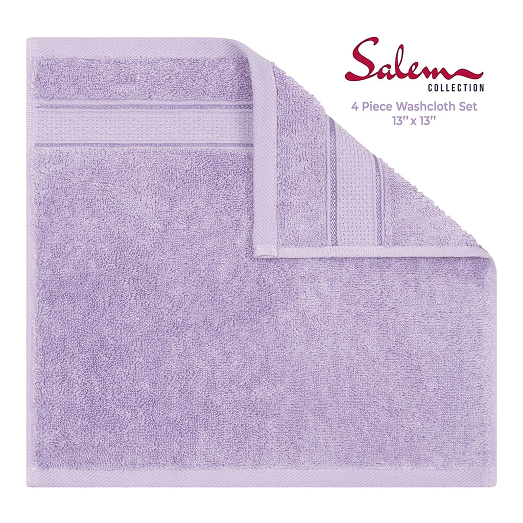 American Soft Linen 100% Cotton, Salem 4 Piece Washcloth Set for Bathroom and Kitchen