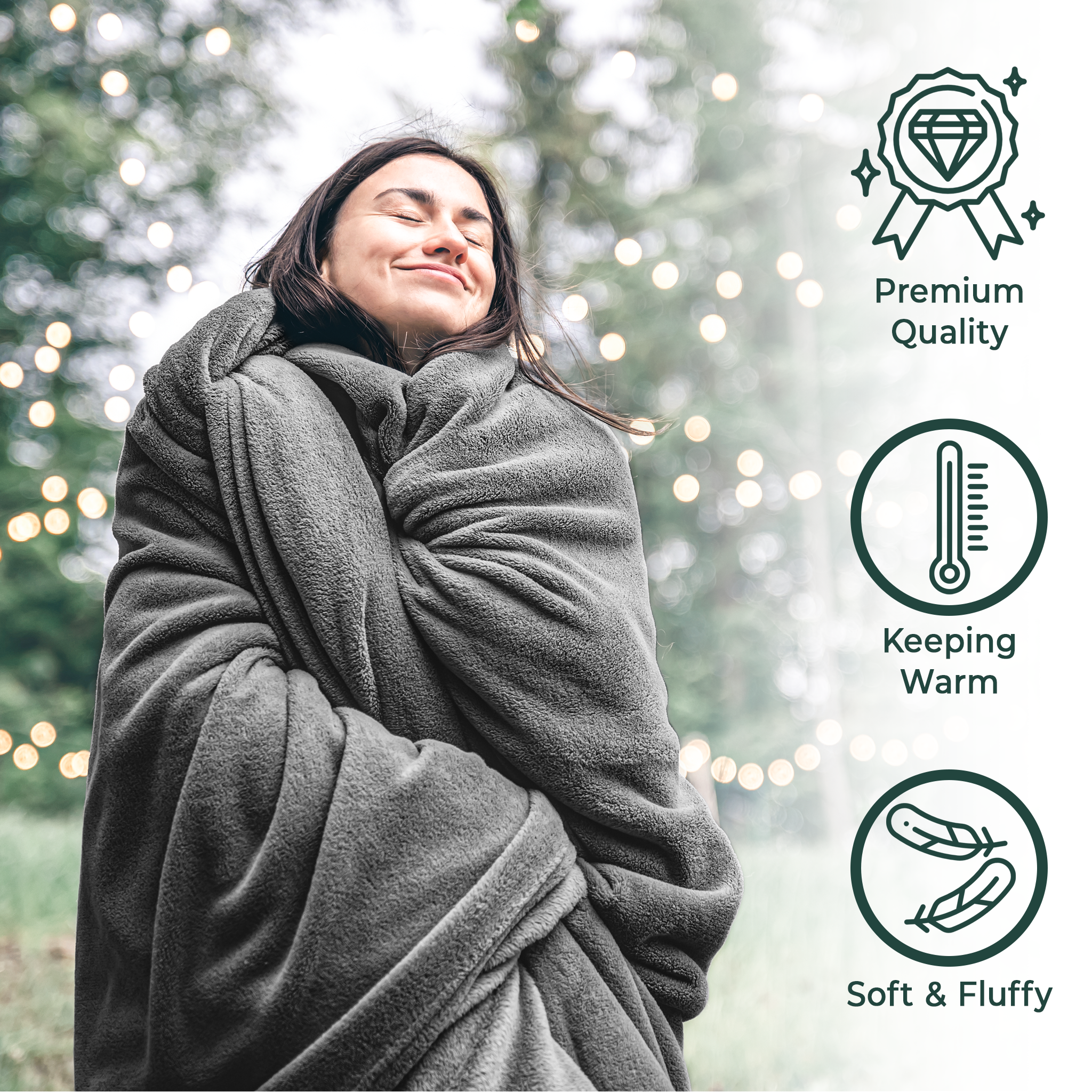 American Soft Linen Bedding Fleece Blanket, Plush Fuzzy Cozy Soft Blanket for Bed, Sofa, Couch