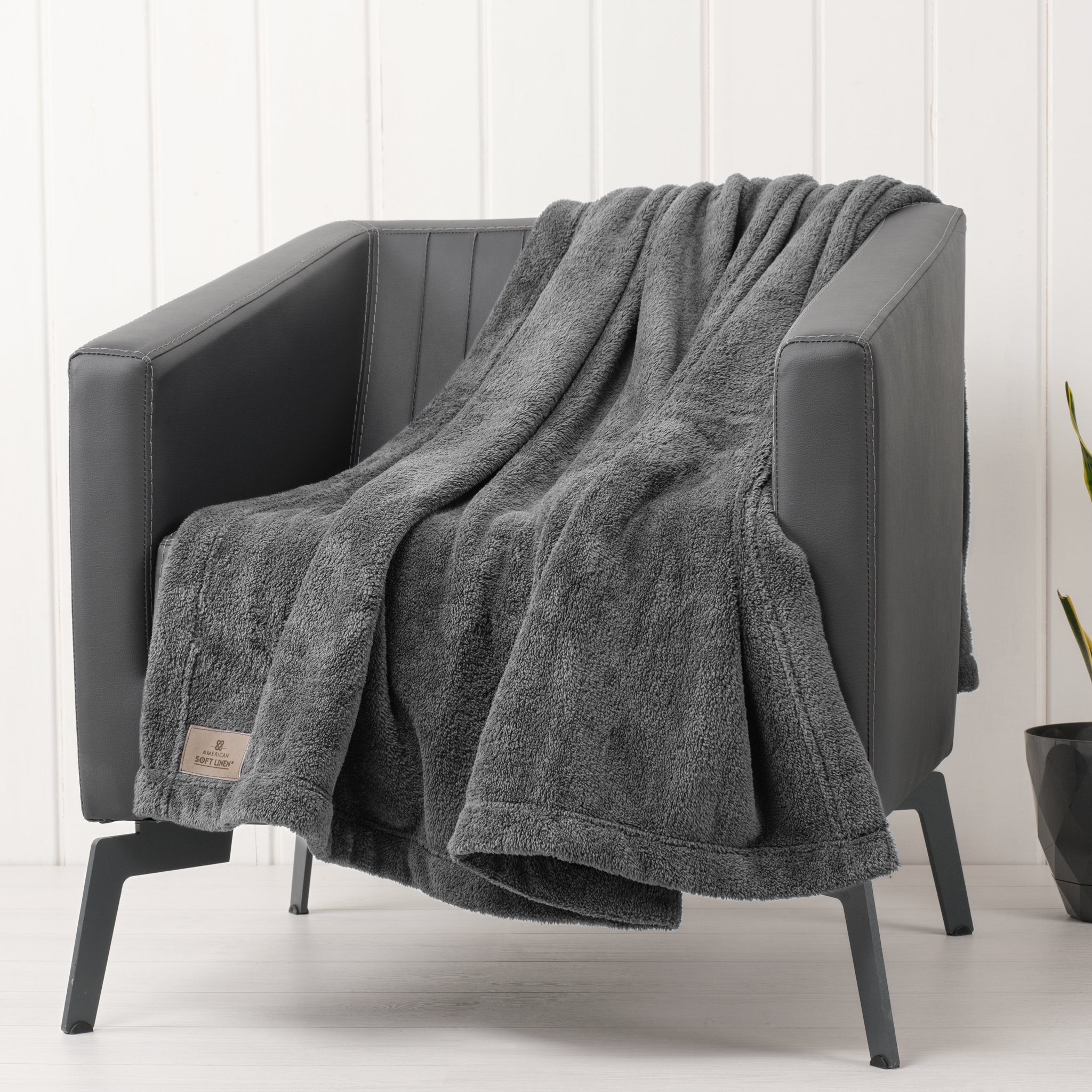 American Soft Linen Bedding Fleece Blanket, Plush Fuzzy Cozy Soft Blanket for Bed, Sofa, Couch