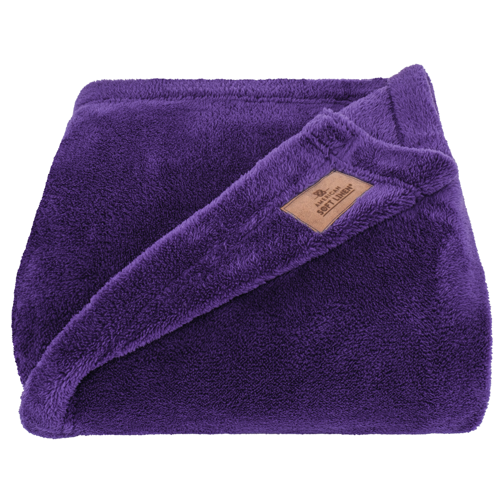 American Soft Linen Bedding Fleece Blanket, Plush Fuzzy Cozy Soft Blanket for Bed, Sofa, Couch