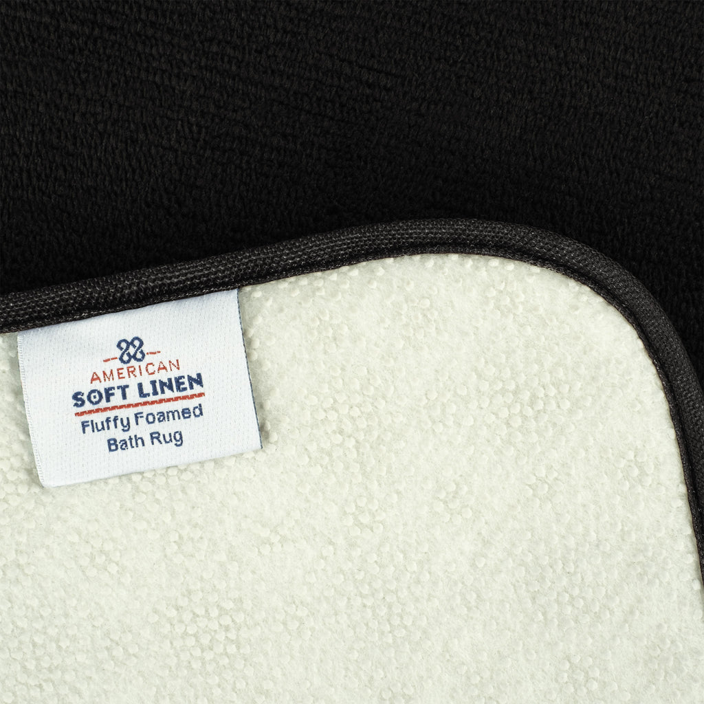 American Soft Linen Fluffy Foamed Bath Rug, 21x32 inches Bath Rugs for Bathroom, 100% Polyester Upper Fluffy Surface and Grip Enhanced Base