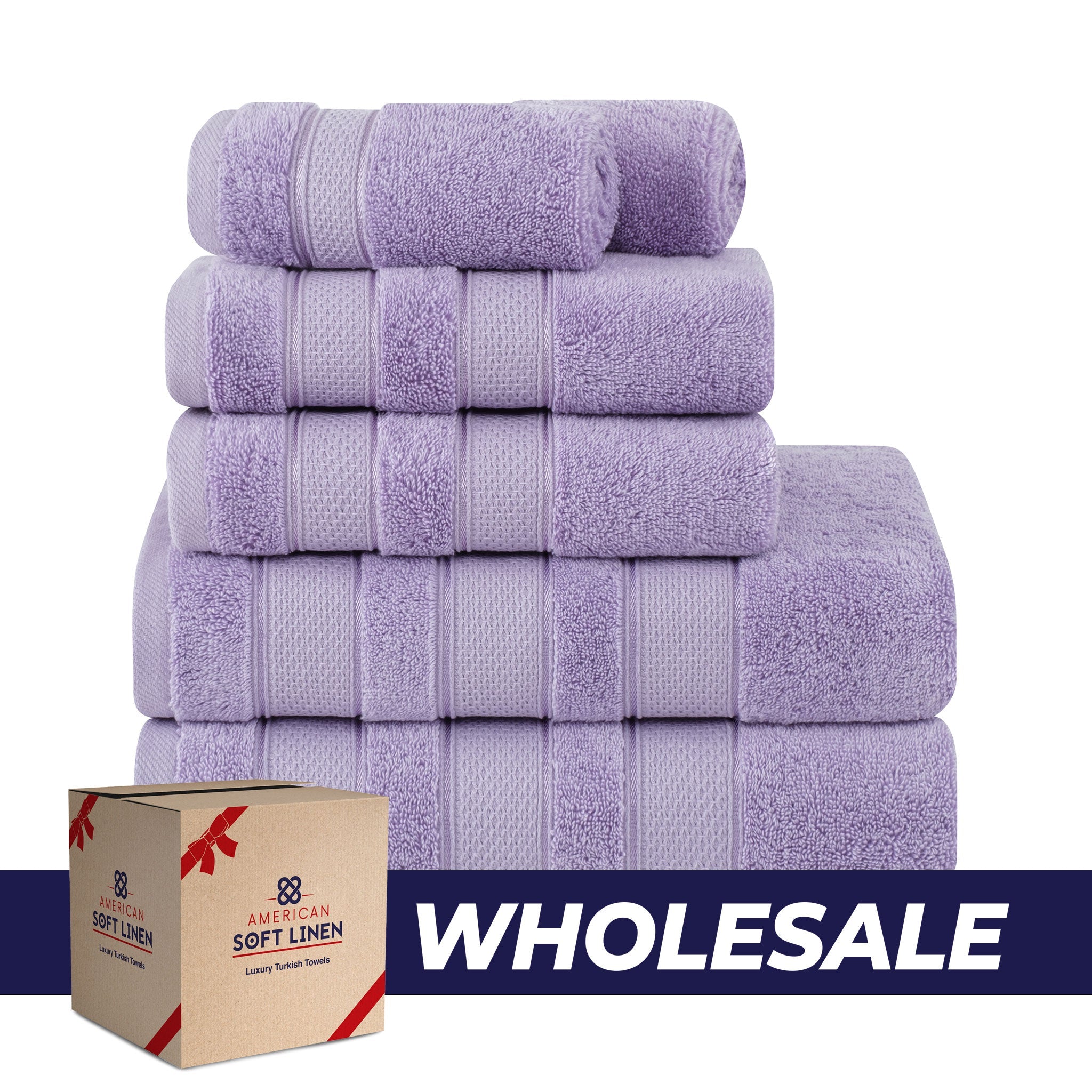 Salem 6 Piece 100% Cotton Luxury Bath Towel Set - 10 Set Case Pack