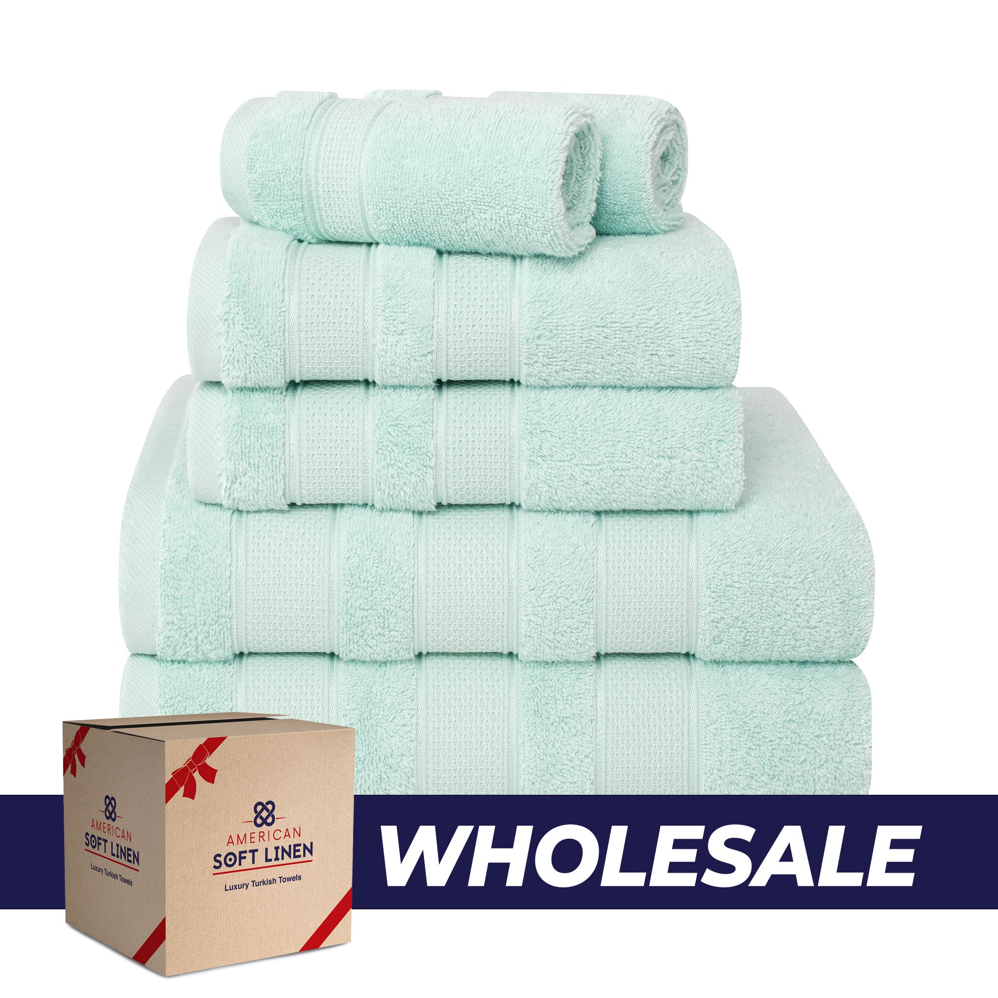 Salem 6 Piece 100% Cotton Luxury Bath Towel Set - 10 Set Case Pack