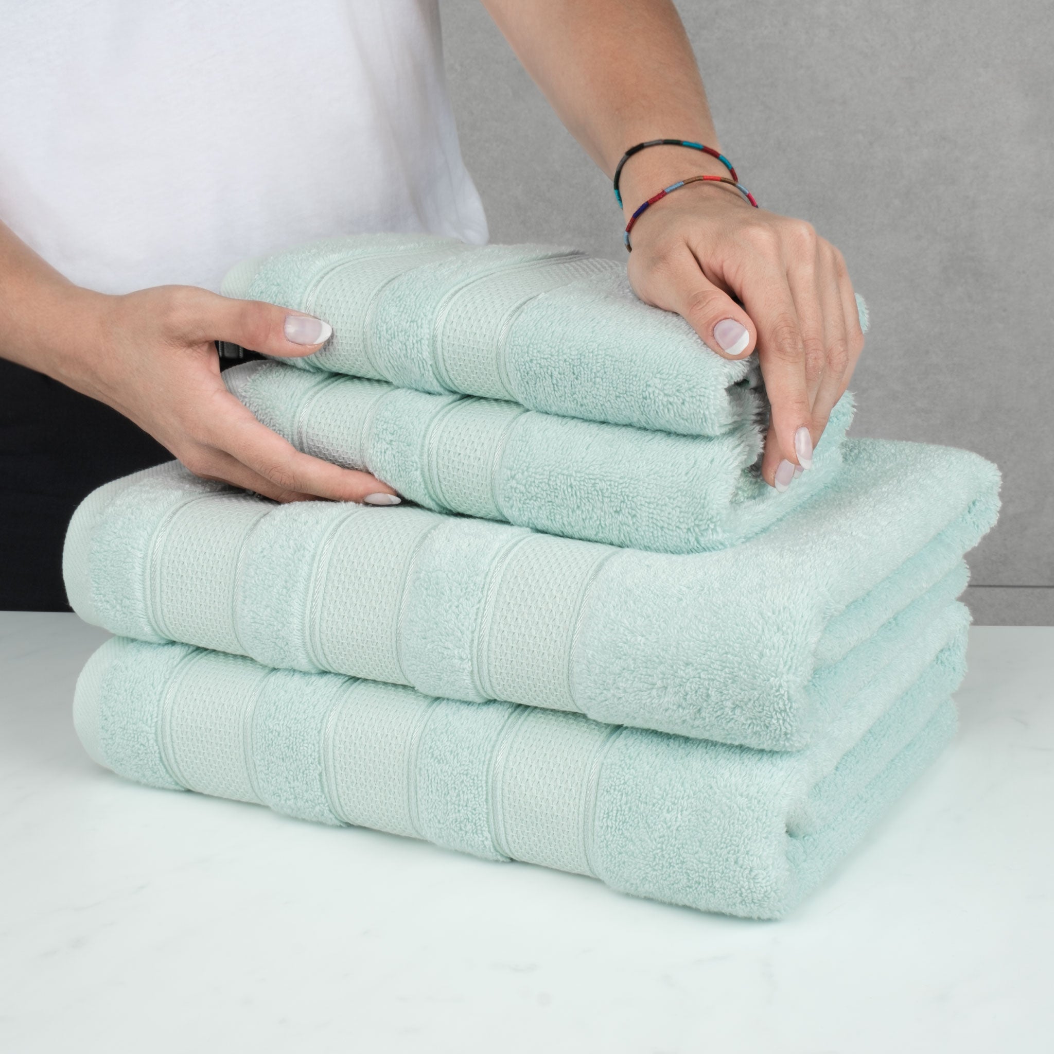 Salem 6 Piece 100% Cotton Luxury Bath Towel Set - 10 Set Case Pack