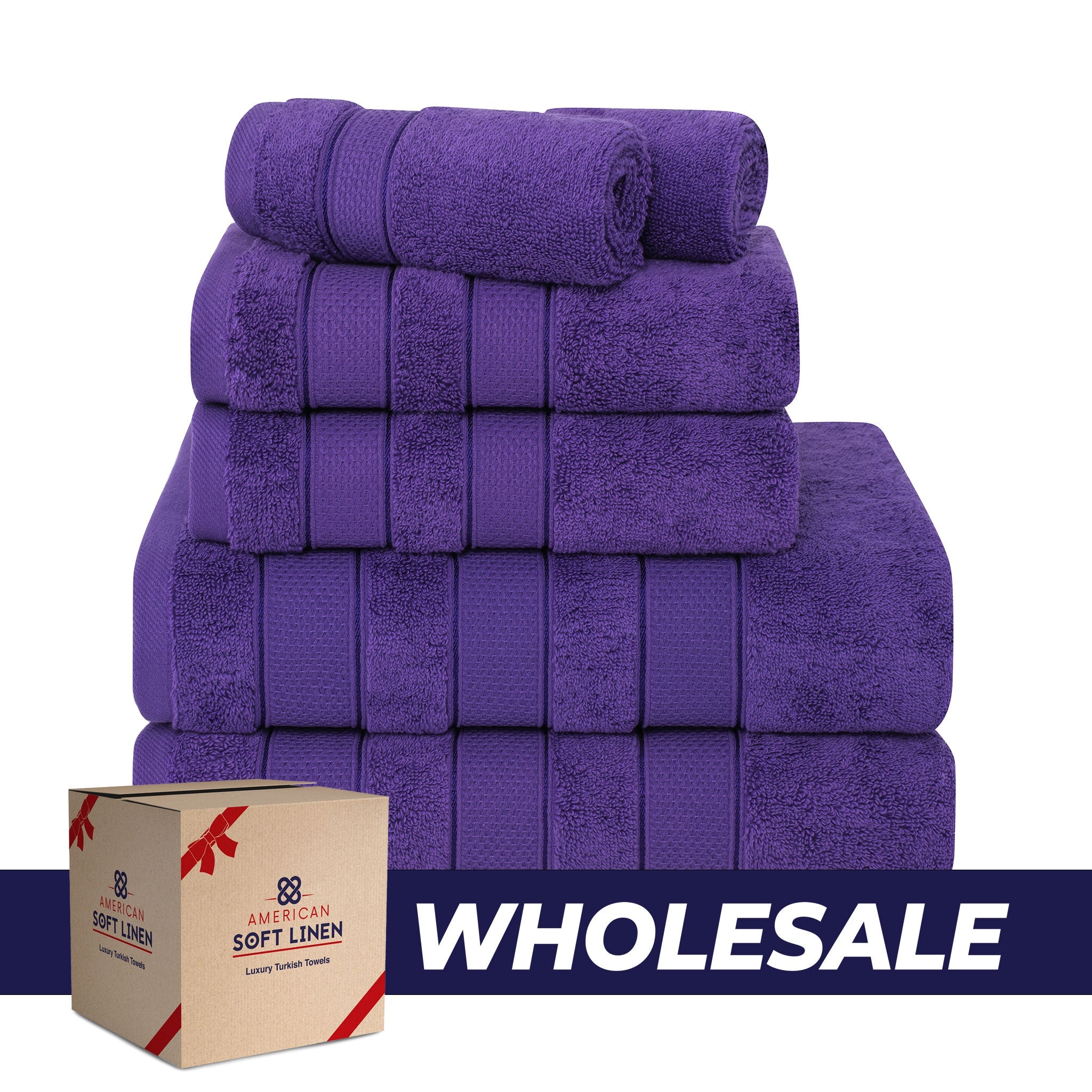 Salem 6 Piece 100% Cotton Luxury Bath Towel Set - 10 Set Case Pack