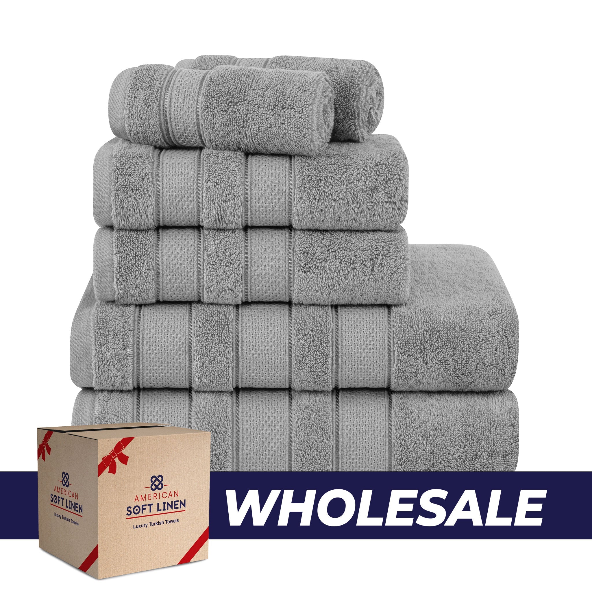Salem 6 Piece 100% Cotton Luxury Bath Towel Set - 10 Set Case Pack